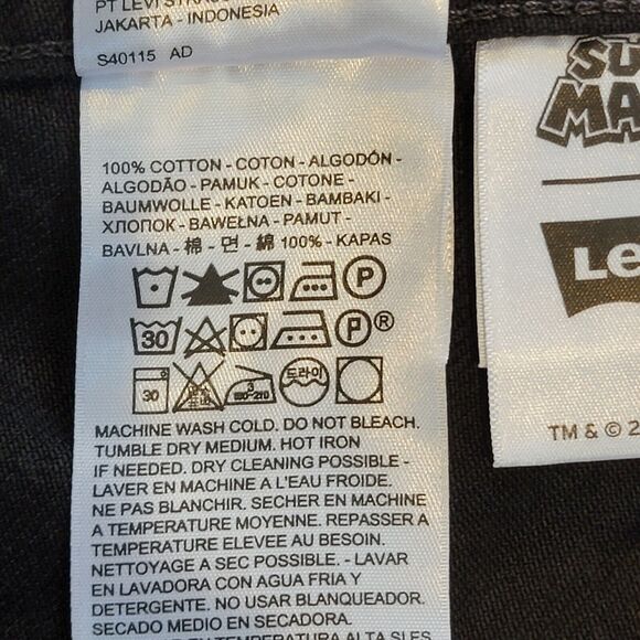 Levis x Super Mario Bros Jean Jacket Womens‎ Small Cropped Graphic Print New - Picture 11 of 12